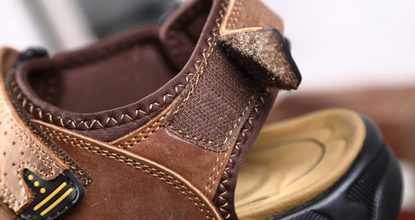 Большой размер летние мужские кожаные сандалии кожаные сандалии дышащий открытый пляж обувь